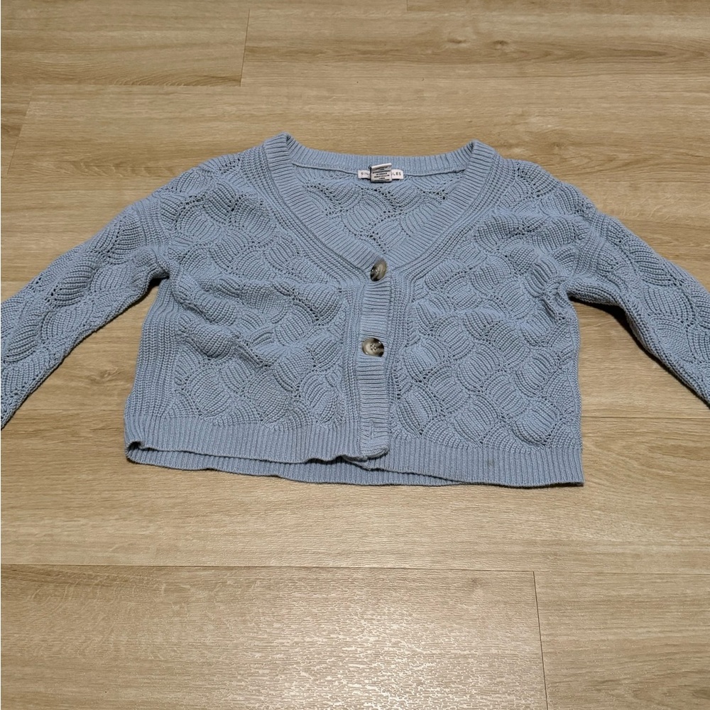 Women's Blue Cable Knit Sweater